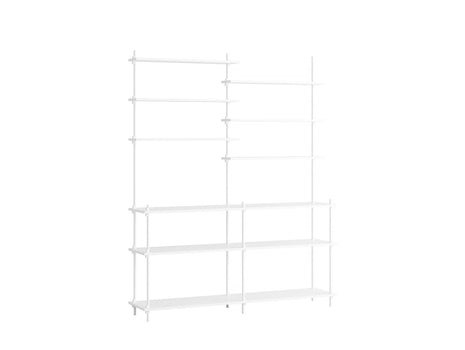 Moebe Shelving System - S.200.2.D Set in White / White Lacquered Finish