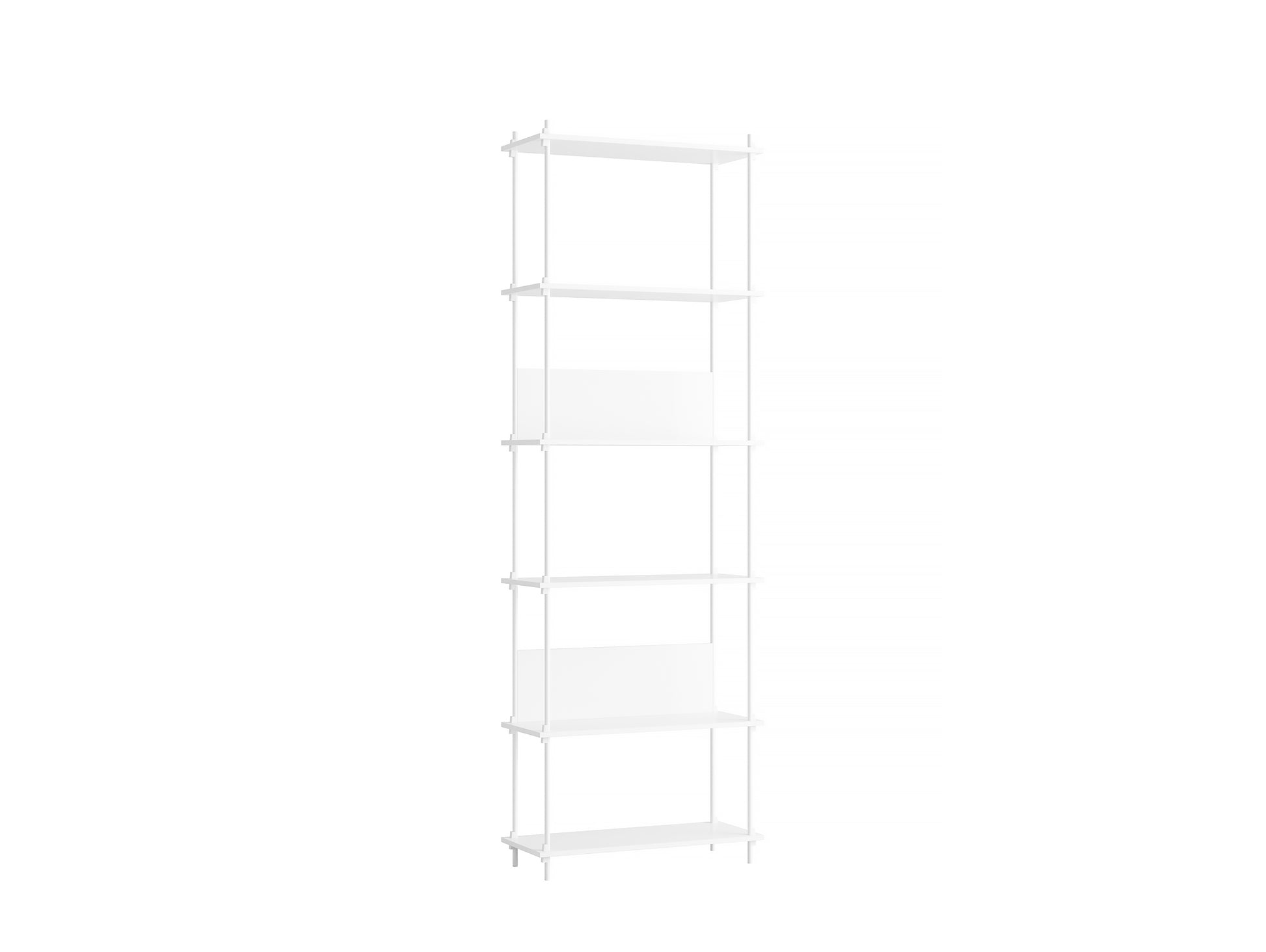 Moebe Shelving System - S.255.1.A Set in White / White Lacquered Finish