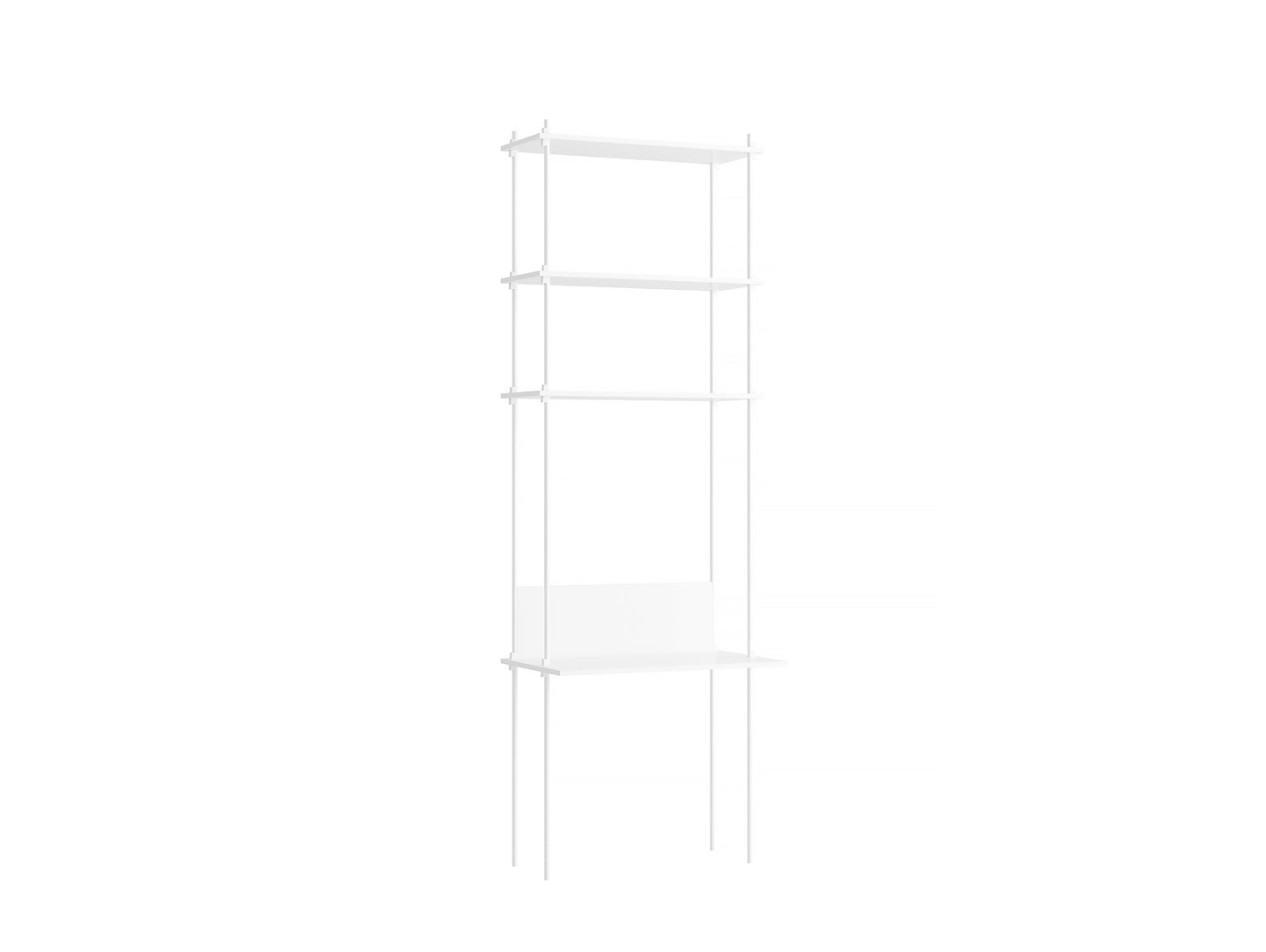 Moebe Shelving System - S.255.1.D Set in White / White Lacquered Finish