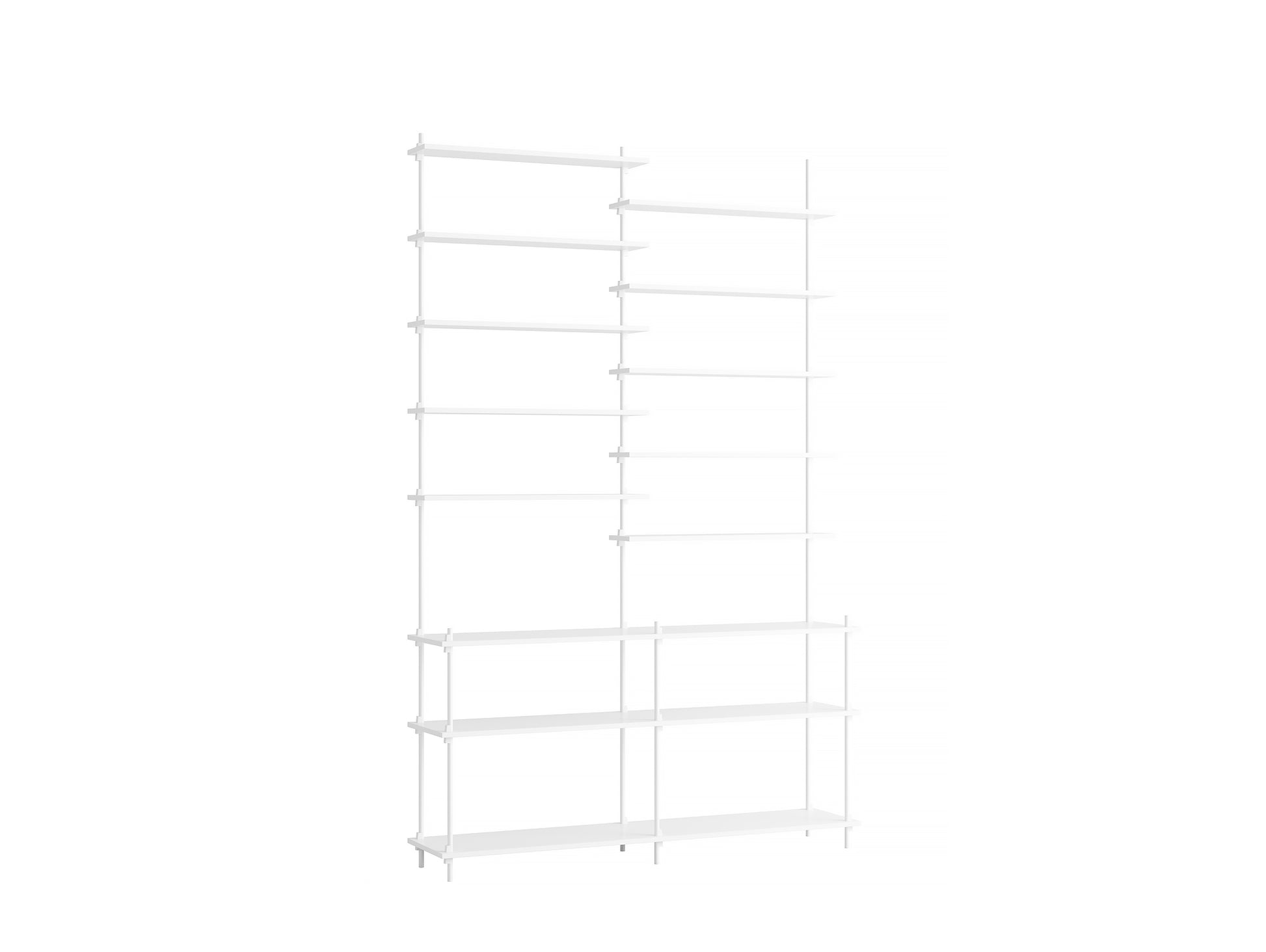 Moebe Shelving System - S.255.2.D Set in White / White Lacquered Finish