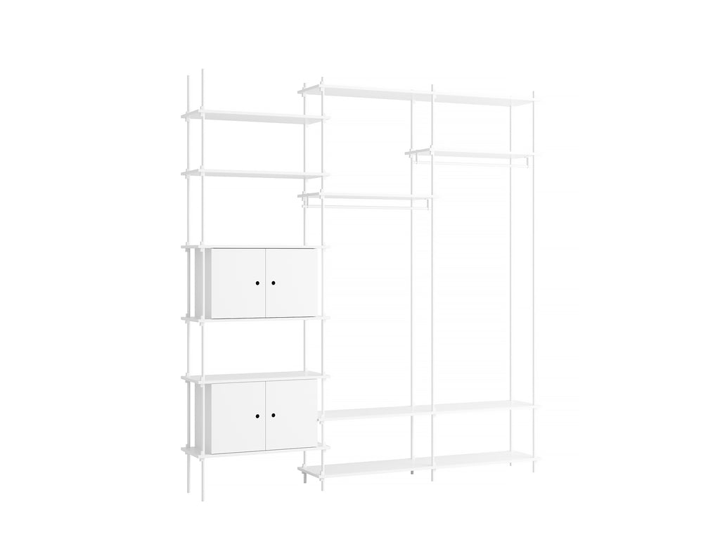 Moebe Shelving System - S.255.3.C Set in White / White Lacquered Finish