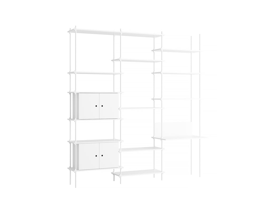 Moebe Shelving System - S.255.3.D Set in White / White Lacquered Finish