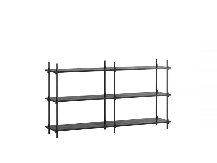Moebe Shelving System - S.85.2.B Set in Black / Black Painted Oak