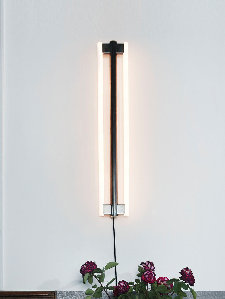 Eiffel Wall Lamp Double by Frama - Waxed Raw Steel / Height 1000 mm