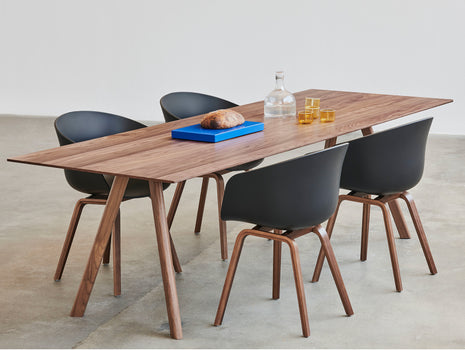 Copenhague Dining Table CPH30 by HAY / 90 x 250 cm / Walnut top / Walnut base (water based lacquer). 