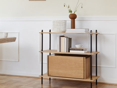 Moebe Shelving System - S.85.1.A Set in Black / Oiled Oak