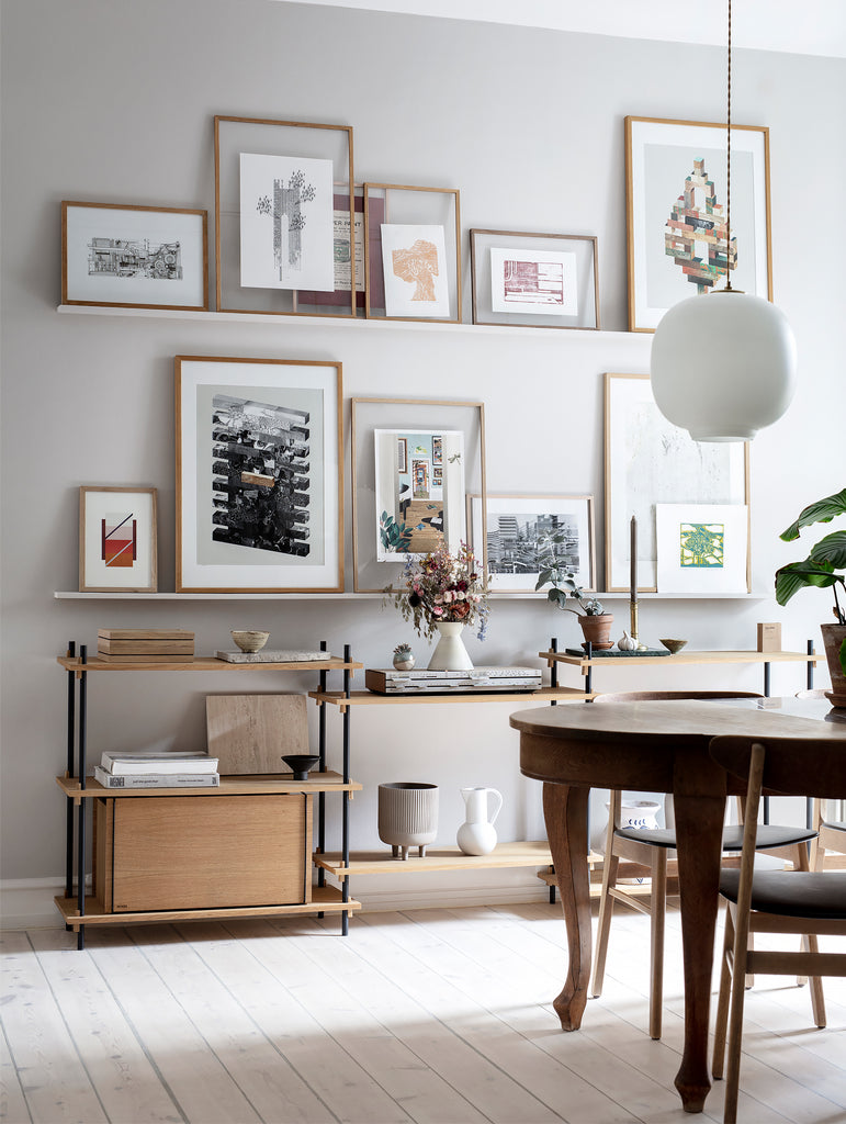 Moebe Shelving System - S.85.3.A Set in Black / Oiled Oak