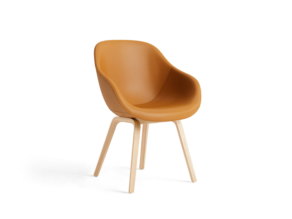 About A Chair AAC 123 by HAY - Sense Cognac Leather / Lacquered Oak Base