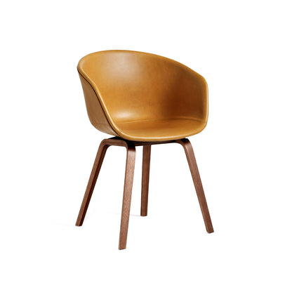 About A Chair AAC 23 by HAY - Cognac Sense Leather / Lacquered Walnut Base