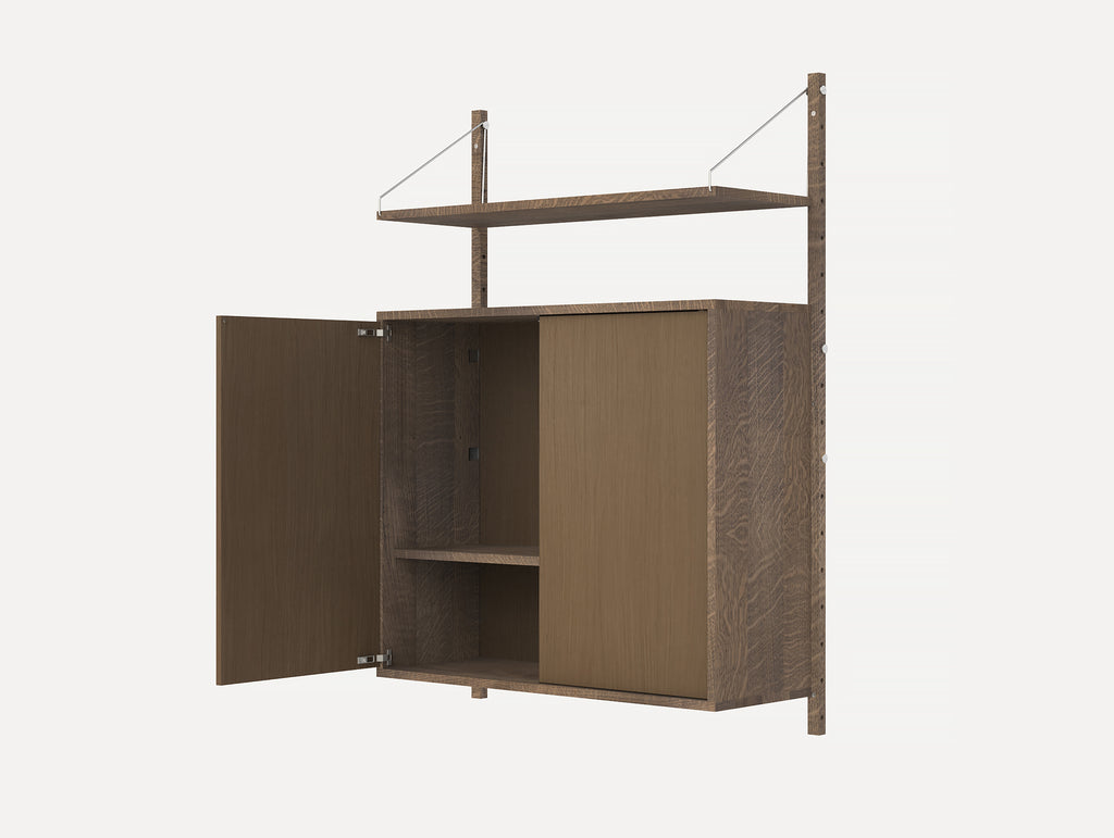 H1148 Cabinet Section (Medium) in Dark Oiled Oak with Shelf
