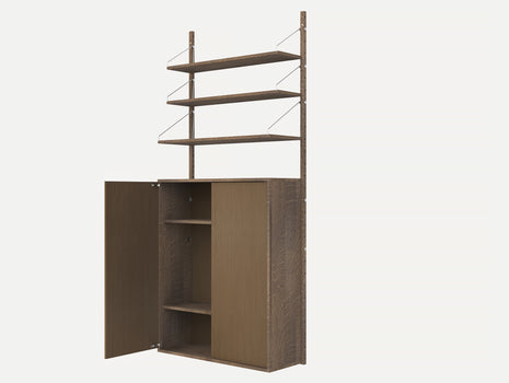 H1852 Cabinet Section (Large) in Dark Oiled Oak with 3 x Shelves