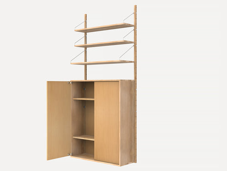 H1852 Cabinet Section (Large) in Oiled Oak with 3 x Shelves