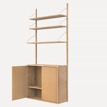 H1852 Cabinet Section (Medium) in Oiled Oak with 3 x Shelves