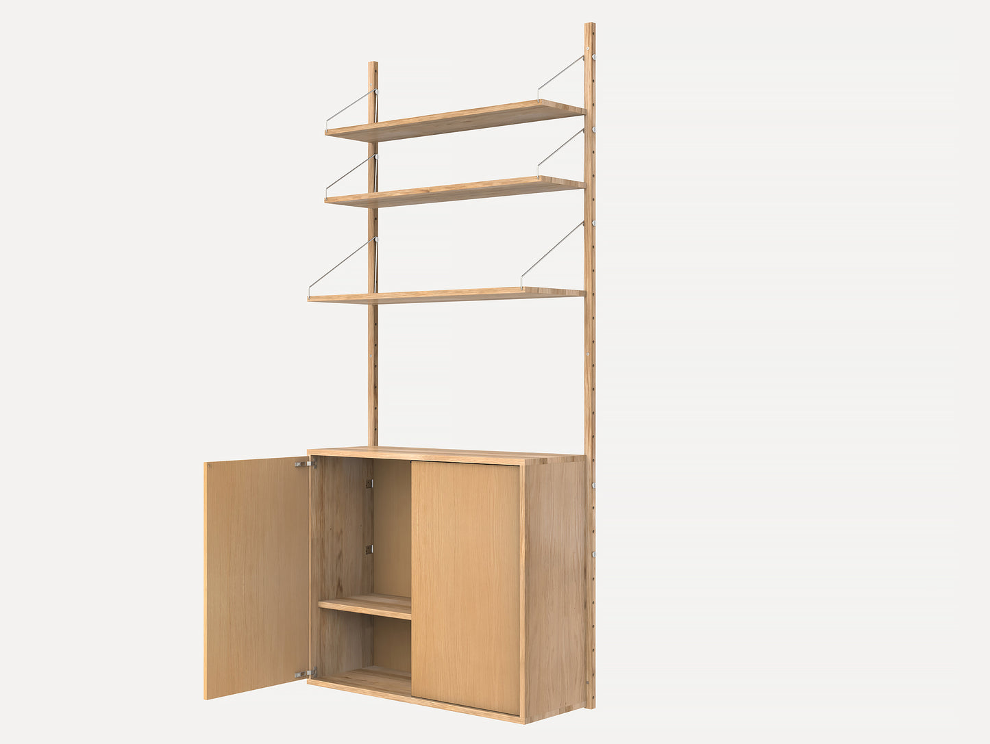 H1852 Cabinet Section (Medium) in Oiled Oak with 3 x Shelves