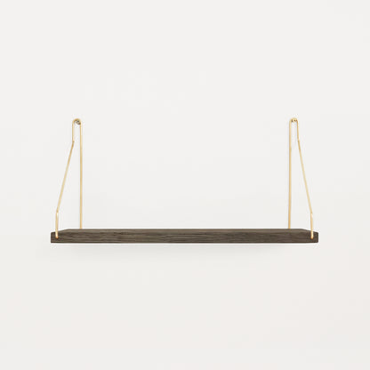 Shelf by Frama - D20 W40 / Dark Stained Oak / Brass Brackets