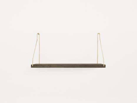 Shelf by Frama - D20 W40 / Dark Stained Oak / Brass Brackets