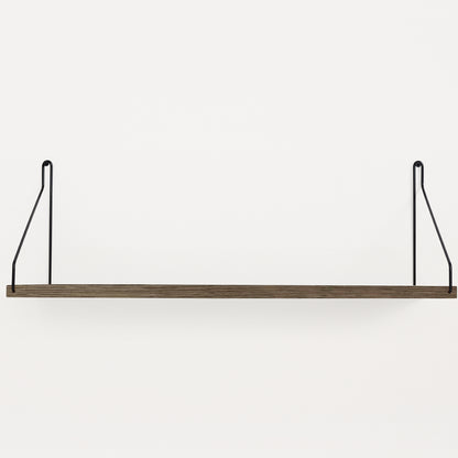 Shelf by Frama - D20 W60 / Dark Stained Oiled Oak / Black Steel Brackets