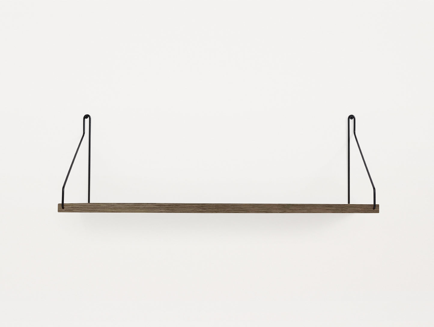 Shelf by Frama - D20 W60 / Dark Stained Oiled Oak / Black Steel Brackets