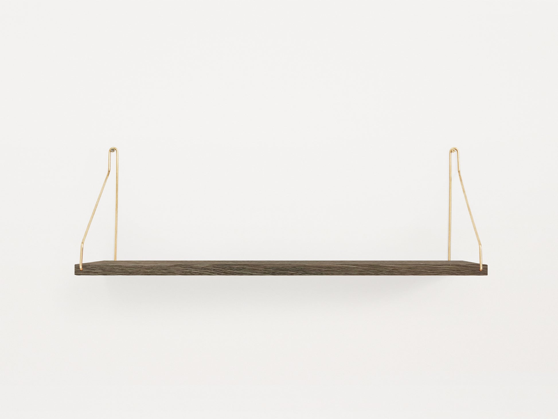 Shelf by Frama - D20 W60 / Dark Stained Oak / Brass Brackets