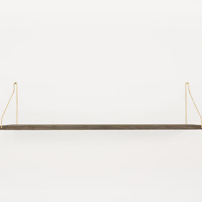 Shelf by Frama - D20 W80 / Dark Stained Oak / Brass Brackets