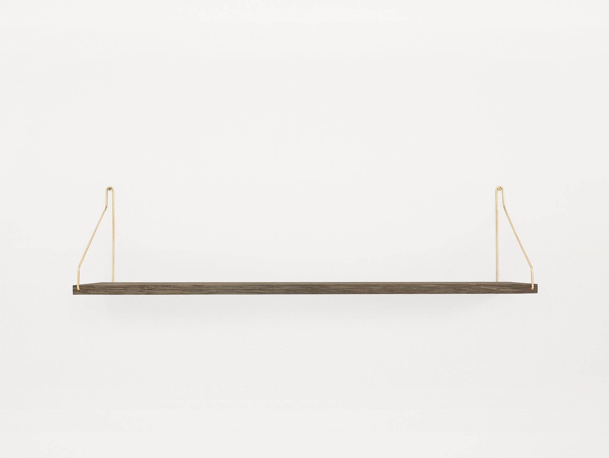 Shelf by Frama - D20 W80 / Dark Stained Oak / Brass Brackets