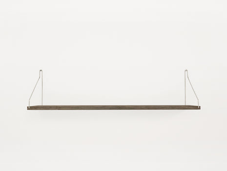 Shelf by Frama - D20 W80 / Dark Stained Oak / Stainless Steel Brackets