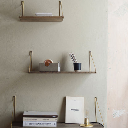 Shelf by Frama - Dark Stained Oak / Brass Brackets 