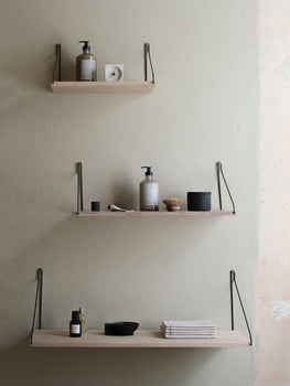 Shelf by Frama - White Oiled Oak / Black Steel Brackets 