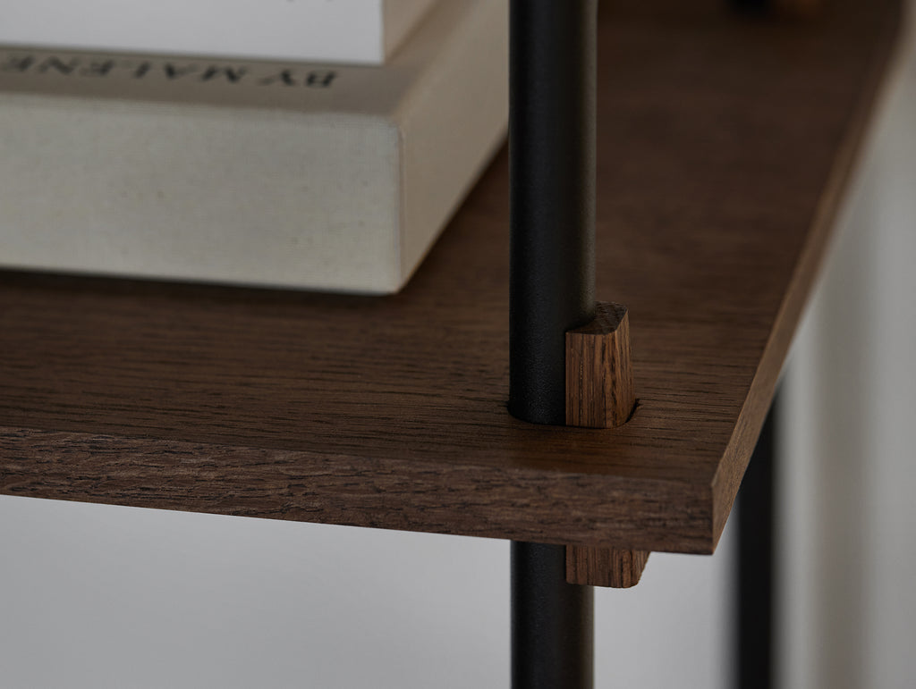 Moebe Shelving System - S.85.2.B Set in Black / Smoked Oak