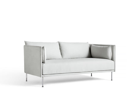 Silhouette Sofa - Chrome base, Linara Fog, Matching piping