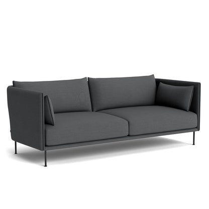 Silhouette Sofa - Surface by HAY 190, black base, sense black leather piping