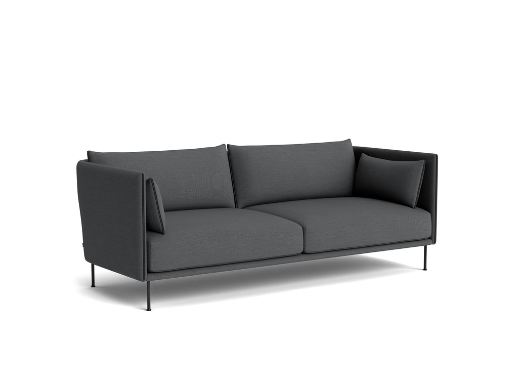 Silhouette Sofa - Surface by HAY 190, black base, sense black leather piping