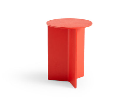 Slit Table Wood High Candy Red by HAY