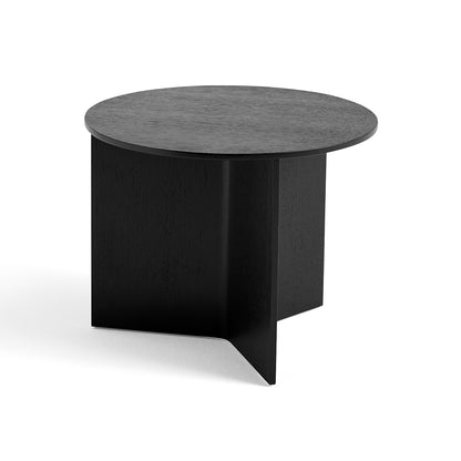 Slit Table Wood Round Black by HAY