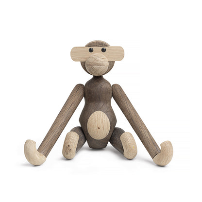 Small Wooden Monkey in Oak and Smoked Oak by Kay Bojesen