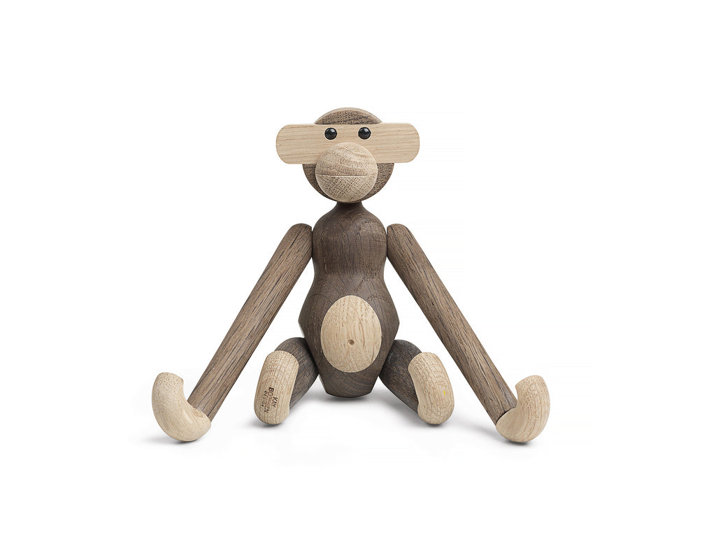 Small Wooden Monkey in Oak and Smoked Oak by Kay Bojesen