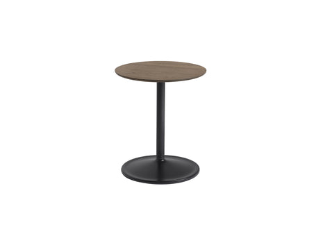 Soft Side Table by Muuto - Diameter : 41 cm / Height: 48cm in solid smoked oak top and black aluminum base