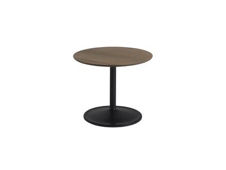 Soft Side Table by Muuto - Diameter : 48 cm / Height: 40 cm in solid smoked oak top and black aluminum base