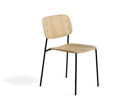 Soft Edge 10 (Steel Dining Chair) by HAY - Black Base/ Matt Lacquered Oak