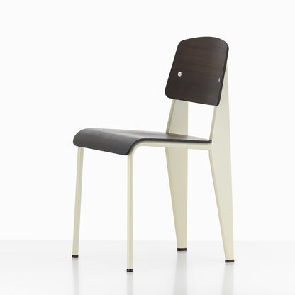 Prouvé Standard Chair by Vitra - Dark Stained Oak, Ecru