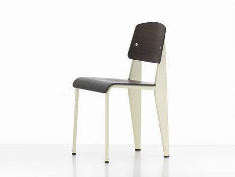 Prouvé Standard Chair by Vitra - Dark Stained Oak, Ecru