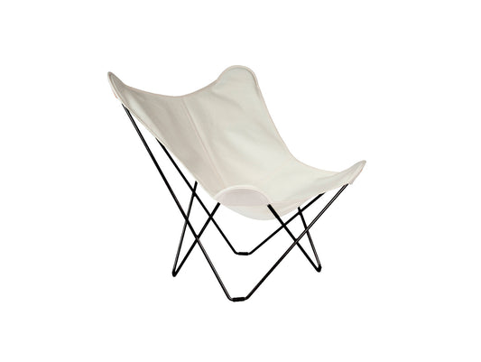 Sunshine Mariposa Butterfly Chair by Cuero - Zinc Coated Black Steel Frame / Oyster Cover