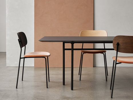 Snaregade Dining Table - Rectangular by Menu - Charcoal Linoleum Tabletop / Black Steel Base