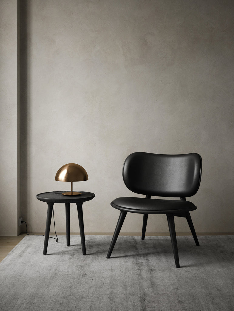 The Lounge Chair by Mater -Black Stained Beech Base / Black Leather Seat
