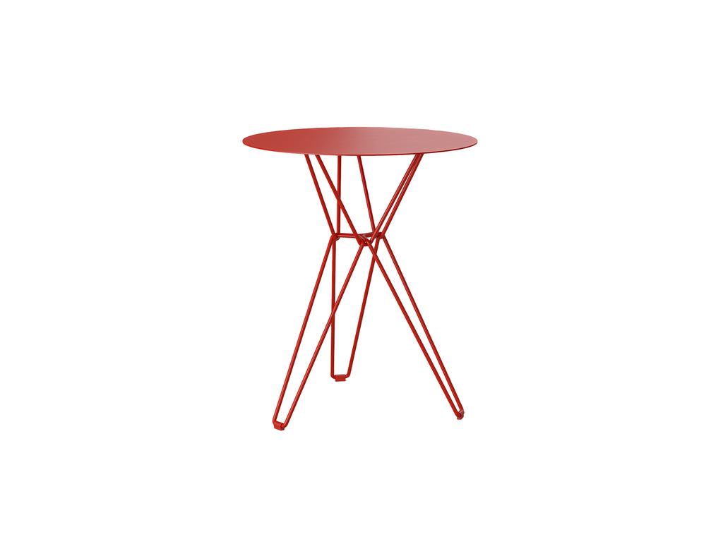 Tio Cafe Table by Massproductions - 60 cm Diameter top with 72 cm Base / Pure Red
