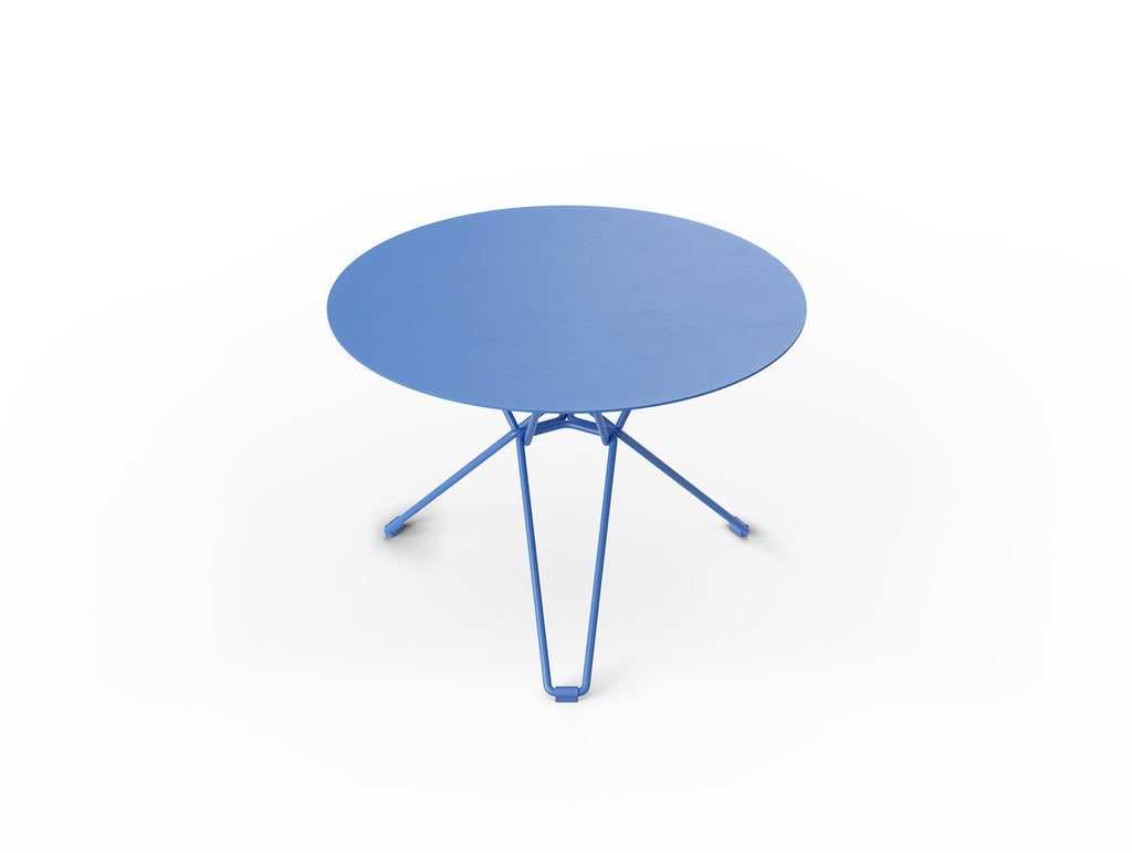 Tio Coffee Table by Massproductions - Top Diameter 60 cm, Base Height 42 cm - Overseas Blue