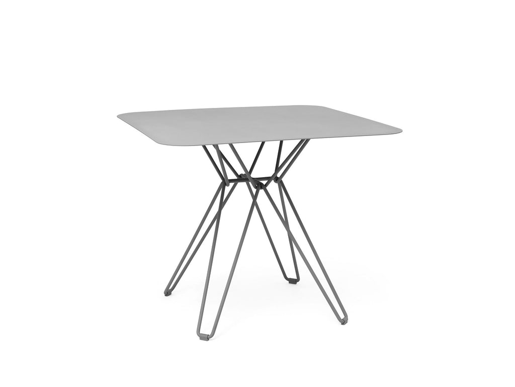 Tio Cafe Table by Massproductions - 85 cm Square top with 72 cm Base / Stone Grey