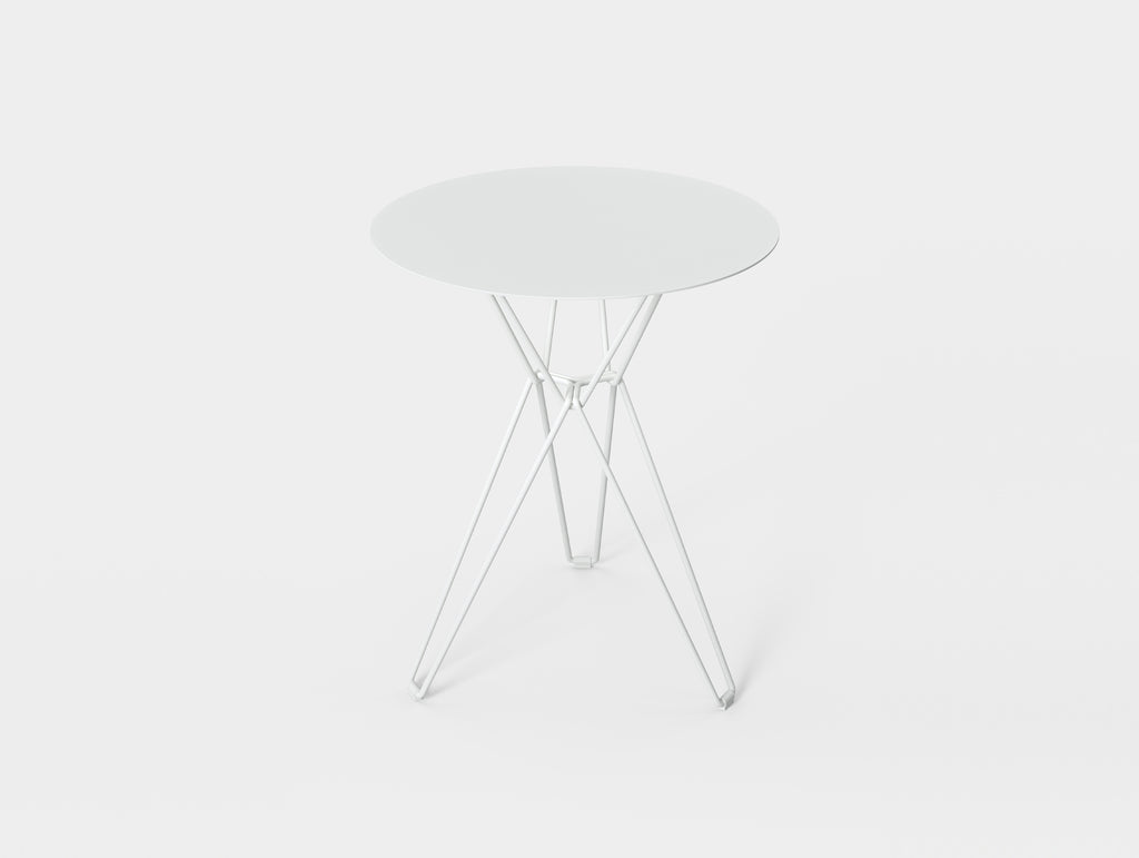 Tio Cafe Table by Massproductions - 60 cm Diameter top with 72 cm Base / White