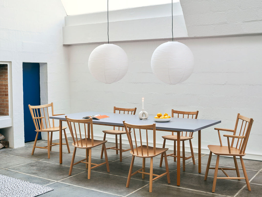 Two-Colour Table by HAY - L240 x W90 cm / Blue Tabletop with Ochre Steel Base