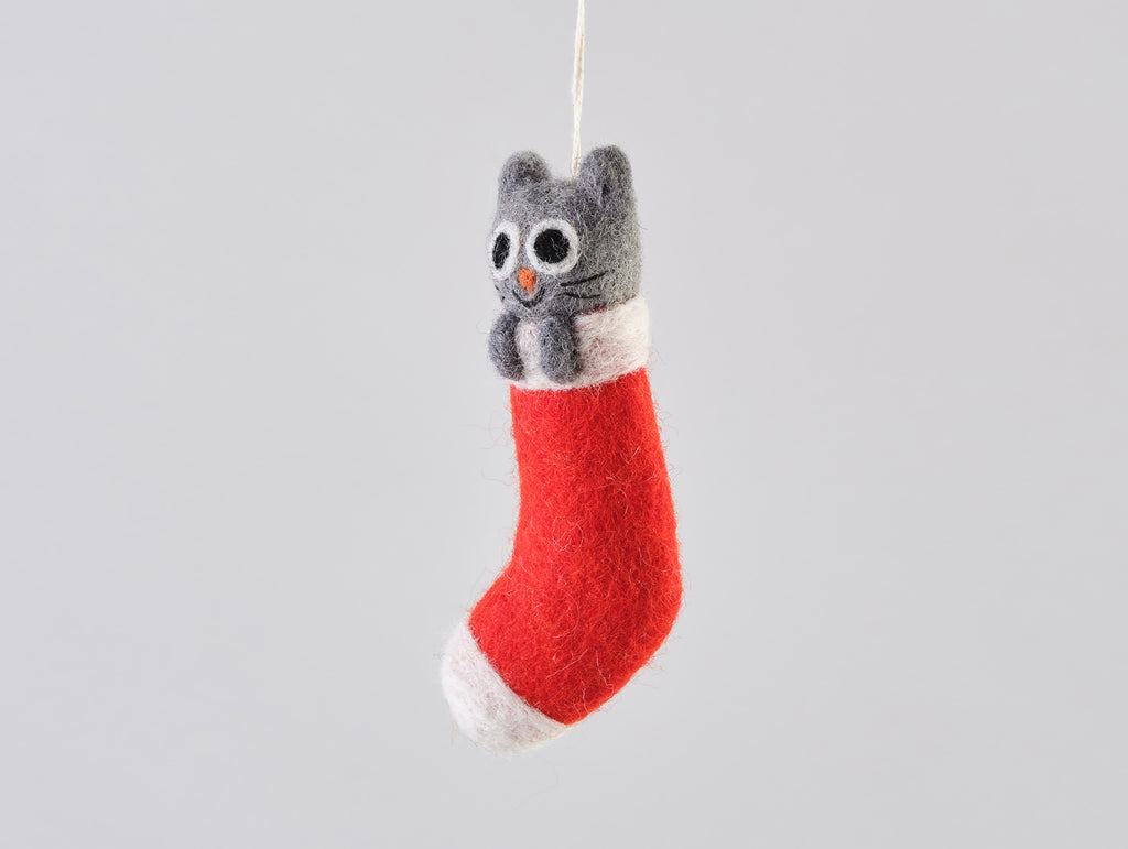 Viv Cat Felted Hanging Decorations by Wrap Stationery